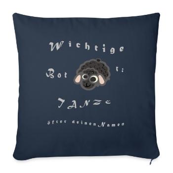 Wichtige Botschaft: TANZE - öfter deinen Namen - Sofakissenbezug 45 x 45 cm - Navy - Vorne