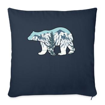 Polar Bear Alaska Mountain Wilderness Outdoors - Sofa pillowcase 17,3'' x 17,3'' (45 x 45 cm) - navy - Front