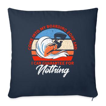 Kiteboarder Kitesurfer Kiten Kiteboard Cadeau - Housse de coussin décorative 45 x 45 cm - bleu marine - Devant