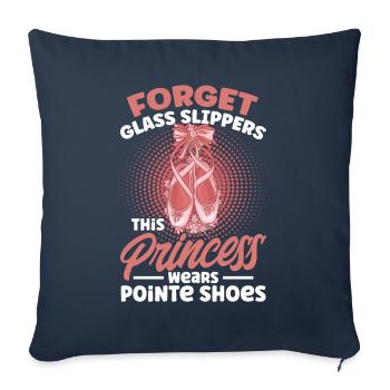 Ballerine Ballet Fille Ballet Danseuse - Housse de coussin décorative 45 x 45 cm - bleu marine - Devant