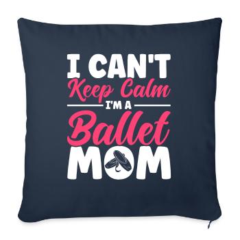 Ballet Danse Ballerine Ballet Fille Cadeau - Housse de coussin décorative 45 x 45 cm - bleu marine - Devant