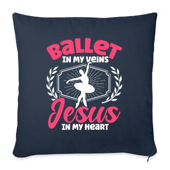 Ballet Danse Ballet Danse Ballerine Cadeau - Housse de coussin décorative 45 x 45 cm - bleu marine - Devant