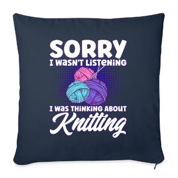 Knitting Knitting Lovers Knitting Gift - Sofa pillowcase 17,3'' x 17,3'' (45 x 45 cm) - navy - Front