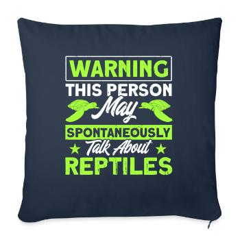 Reptile Reptile Lézards Cadeau - Housse de coussin décorative 45 x 45 cm - bleu marine - Devant