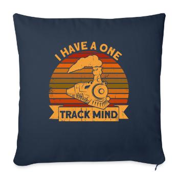 Engine Driver Model Railway Locomotive Gift - Sofa pillowcase 17,3'' x 17,3'' (45 x 45 cm) - navy - Front
