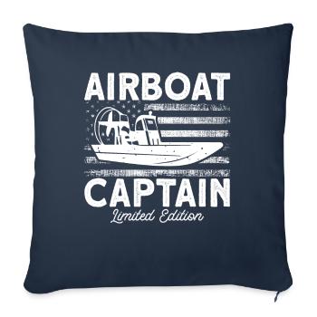 Airboat Boat Captain Airboat Captain Gift - Sofa pillowcase 17,3'' x 17,3'' (45 x 45 cm) - navy - Front