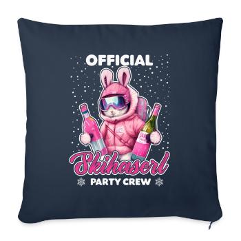 Skifahren Official Skihaserl Party Crew Apres Ski - Sofakissenbezug 45 x 45 cm - Navy - Vorne