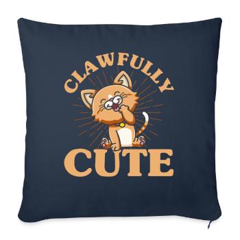 Chats amoureux chats parents chats dictons - Housse de coussin décorative 45 x 45 cm - bleu marine - Devant