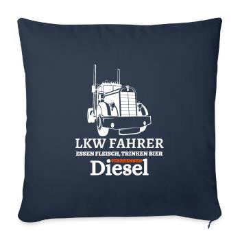 LKW Fahrer - Essen Fleisch Trinken Bier... - Sofakissenbezug 45 x 45 cm - Navy - Vorne