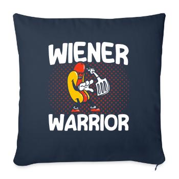 Saucisses Warrior Hot Dog Cadeau - Housse de coussin décorative 45 x 45 cm - bleu marine - Devant