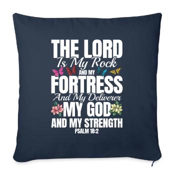 Religious Inspirational Bible Verse Gift - Sofa pillowcase 17,3'' x 17,3'' (45 x 45 cm) - navy - Front