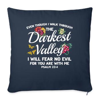 Don de Dieu chrétien Jésus inspirant - Housse de coussin décorative 45 x 45 cm - bleu marine - Devant