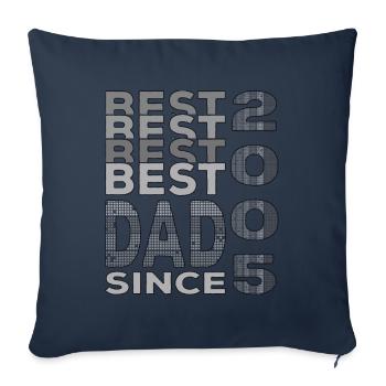 Meilleur papa du monde depuis 2005 Fête des Pères - Housse de coussin décorative 45 x 45 cm - bleu marine - Devant