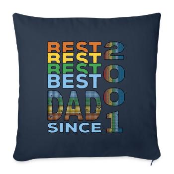 Best dad in the world since 2001 Father's Day - Sofa pillowcase 17,3'' x 17,3'' (45 x 45 cm) - navy - Front
