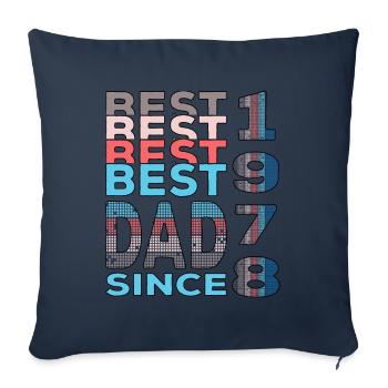 Bester Papa der Welt seit 1978 Vatertag Geburtstag - Sofakissenbezug 45 x 45 cm - Navy - Vorne