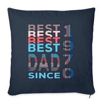 Bester Papa der Welt seit 1970 Vatertag Geburtstag - Sofakissenbezug 45 x 45 cm - Navy - Vorne