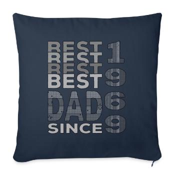 Meilleur papa du monde depuis 1969 Fête des pères Anniversaire - Housse de coussin décorative 45 x 45 cm - bleu marine - Devant
