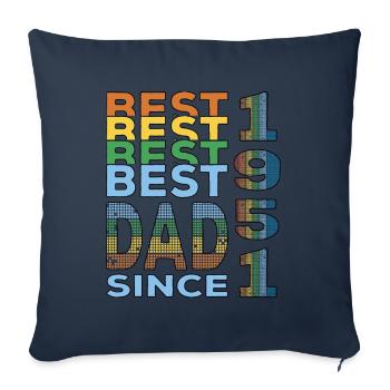 Bester Papa der Welt seit 1951 Vatertag - Sofakissenbezug 45 x 45 cm - Navy - Vorne