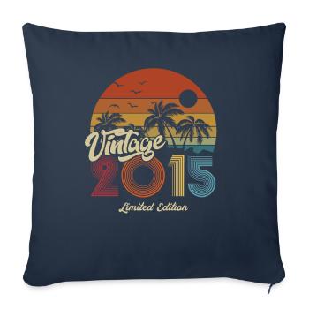 2015 Birthday born in 2015 Retro Vintage - Sofa pillowcase 17,3'' x 17,3'' (45 x 45 cm) - navy - Front