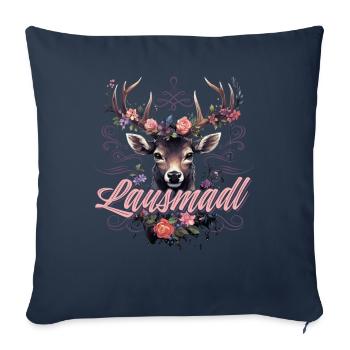 Lausmadl Mädchen Damen Trachtenshirt Kind Madl - Sofakissenbezug 45 x 45 cm - Navy - Vorne