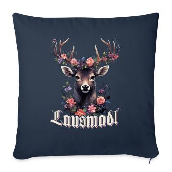 Lausmadl Mädchen Damen Trachtenshirt Kind Madl - Sofakissenbezug 45 x 45 cm - Navy - Vorne