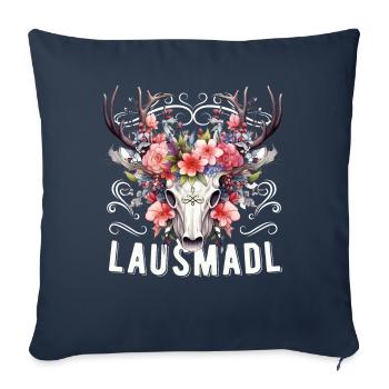 Lausmadl Mädchen Damen Trachtenshirt Kind Madl - Sofakissenbezug 45 x 45 cm - Navy - Vorne