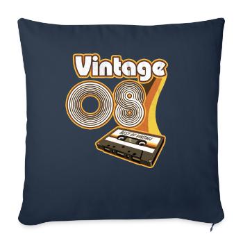 2008 Anniversaire Perspektive - Housse de coussin décorative 45 x 45 cm - bleu marine - Devant