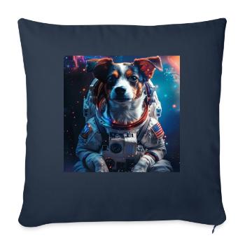 Chien - Housse de coussin décorative 45 x 45 cm - bleu marine - Devant