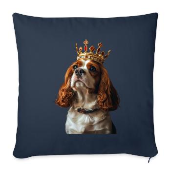 Cavalier King Charles Spaniel - Housse de coussin décorative 45 x 45 cm - bleu marine - Devant