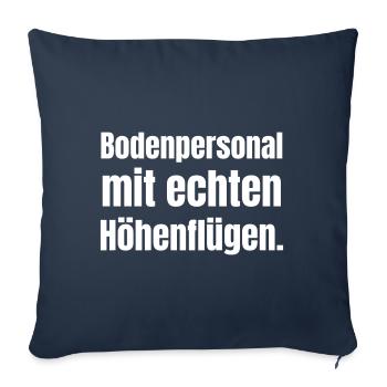 Personnel au sol avec de vraies envolées de fantaisie. - Housse de coussin décorative 45 x 45 cm - bleu marine - Devant