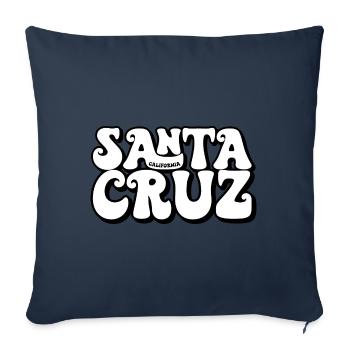 Santa Cruz Californie Coucher de soleil 70s 80s - Housse de coussin décorative 45 x 45 cm - bleu marine - Devant