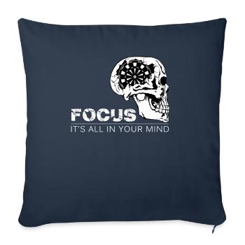 Dart Darts Darts Darts Darts Player Player - Housse de coussin décorative 45 x 45 cm - bleu marine - Devant