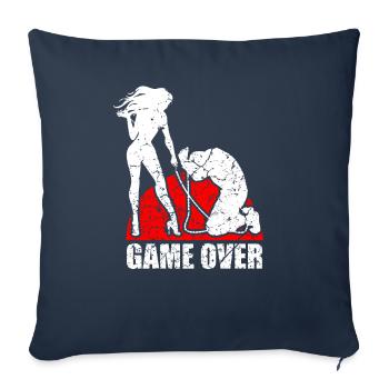 Verlobung Heirat Junggeselle Junggesellin - Sofakissenbezug 45 x 45 cm - Navy - Vorne