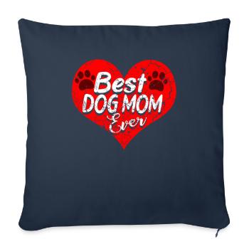 Propriétaire de chien propriétaire de chien - Housse de coussin décorative 45 x 45 cm - bleu marine - Devant
