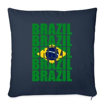 Brésil - Housse de coussin décorative 45 x 45 cm - bleu marine - Devant