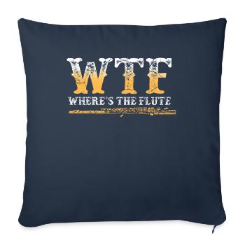 Flûte - Housse de coussin décorative 45 x 45 cm - bleu marine - Devant