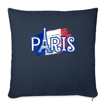 Paris Eiffel Tower France - Sofa pillowcase 17,3'' x 17,3'' (45 x 45 cm) - navy - Front