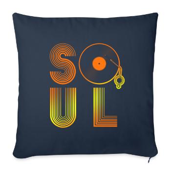 Musique soul - Housse de coussin décorative 45 x 45 cm - bleu marine - Devant