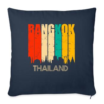 Bangkok Thaïlande - Housse de coussin décorative 45 x 45 cm - bleu marine - Devant
