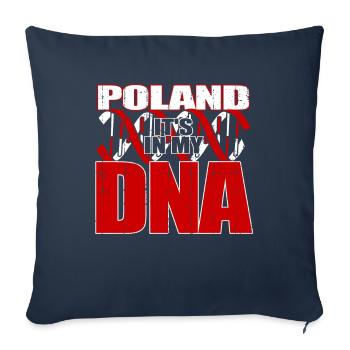 Pologne Pôle Polin Drapeau polonais ADN - Housse de coussin décorative 45 x 45 cm - bleu marine - Devant