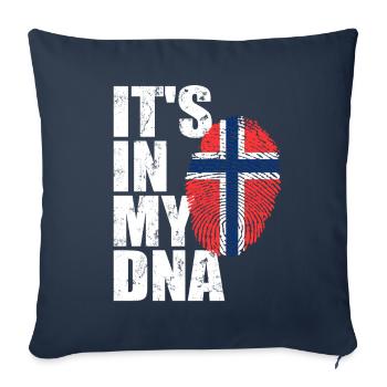 Norvège norvégien norvégien drapeau ADN - Housse de coussin décorative 45 x 45 cm - bleu marine - Devant