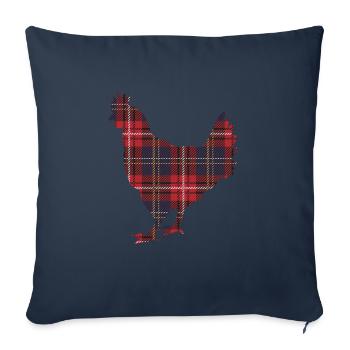 Tartan à carreaux de poulet - Housse de coussin décorative 45 x 45 cm - bleu marine - Devant