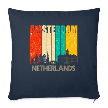 Amsterdam - Housse de coussin décorative 45 x 45 cm - bleu marine - Devant