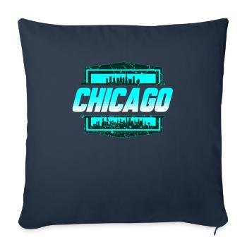 Chicago - Housse de coussin décorative 45 x 45 cm - bleu marine - Devant