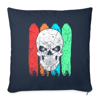 Skull colorful colored - Sofa pillowcase 17,3'' x 17,3'' (45 x 45 cm) - navy - Front