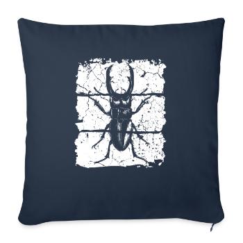 Insecte cerf-volant - Housse de coussin décorative 45 x 45 cm - bleu marine - Devant