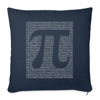 Numéro de cercle Math Pi - Housse de coussin décorative 45 x 45 cm - bleu marine - Devant