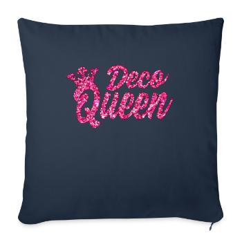 Deco Queen - Housse de coussin décorative 45 x 45 cm - bleu marine - Devant