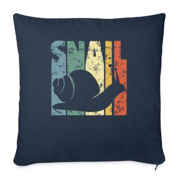 Cadeau d'escargot mignon coquille d'escargot - Housse de coussin décorative 45 x 45 cm - bleu marine - Devant