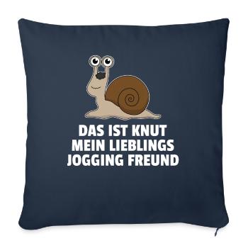 Schnecke Lieblings Jogging Freund Laufen Geschenk - Sofakissenbezug 45 x 45 cm - Navy - Vorne